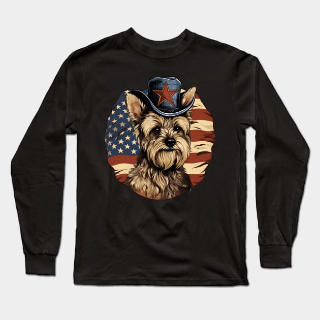 Patriotic Silky Terrier Long Sleeve T-Shirt by NatashaCuteShop